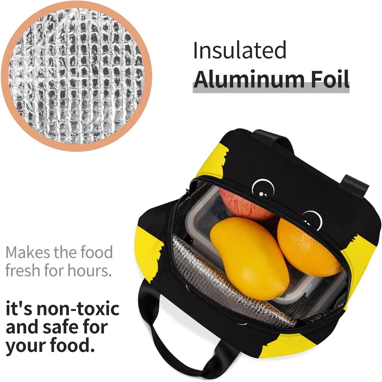 Bolsa de almuerzo para gatos para mujer, hielera aislada, reutilizable, impermeable, para trabajo, oficina, viajes, picnic