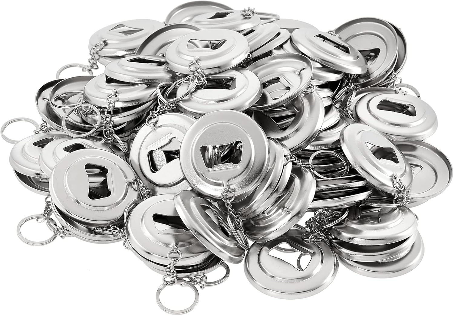 BEAMNOVA Suministros de piezas de botón de metal, 100 unidades de 2.283 in  2.28 pulgadas (2-14 pulgadas) llavero abridor de botellas para máquina