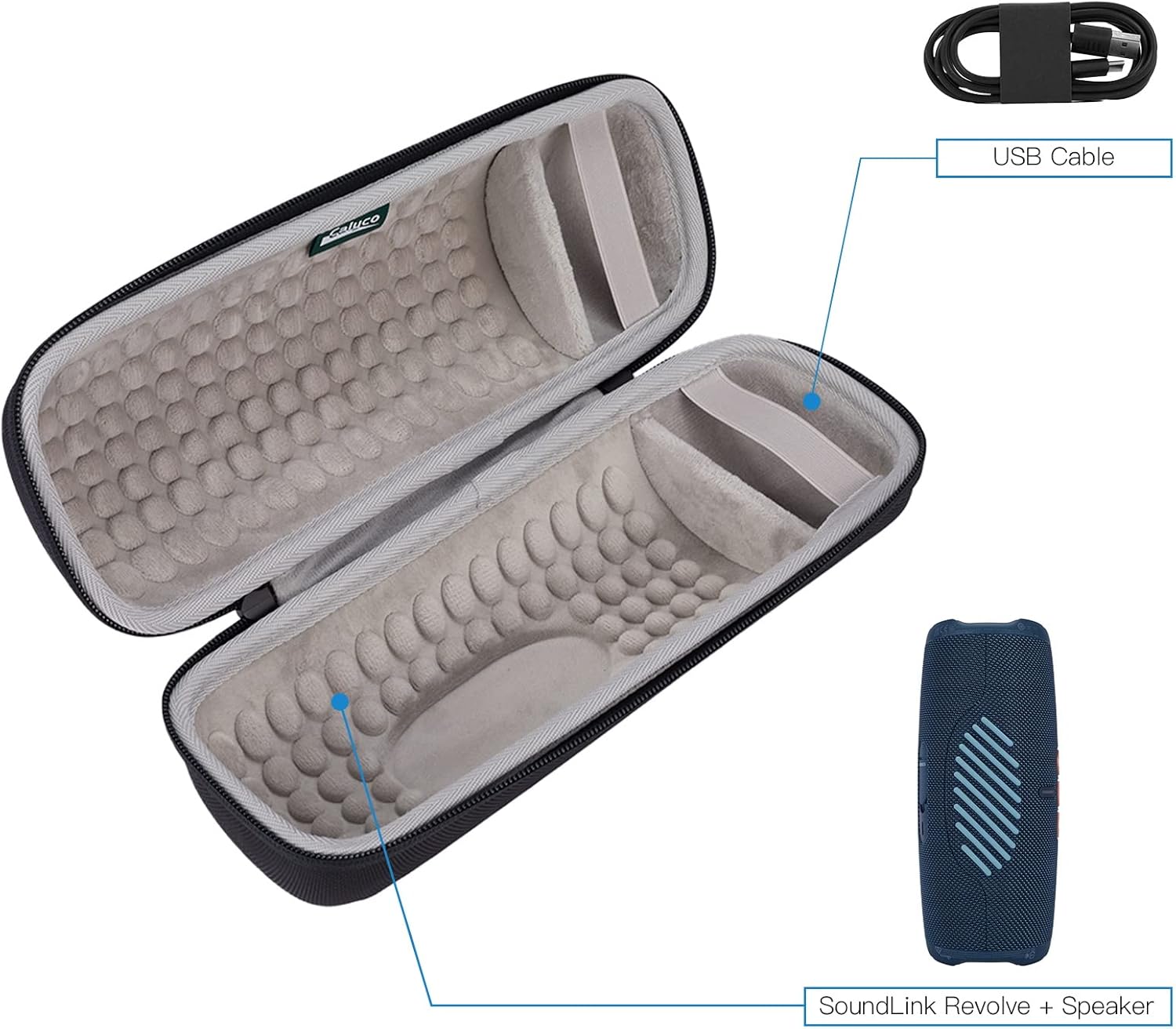 Funda rígida de viaje para JBL Charge 4  Charge 5 altavoz Bluetooth portátil impermeable con espacio de almacenamiento adicional para cable USB y