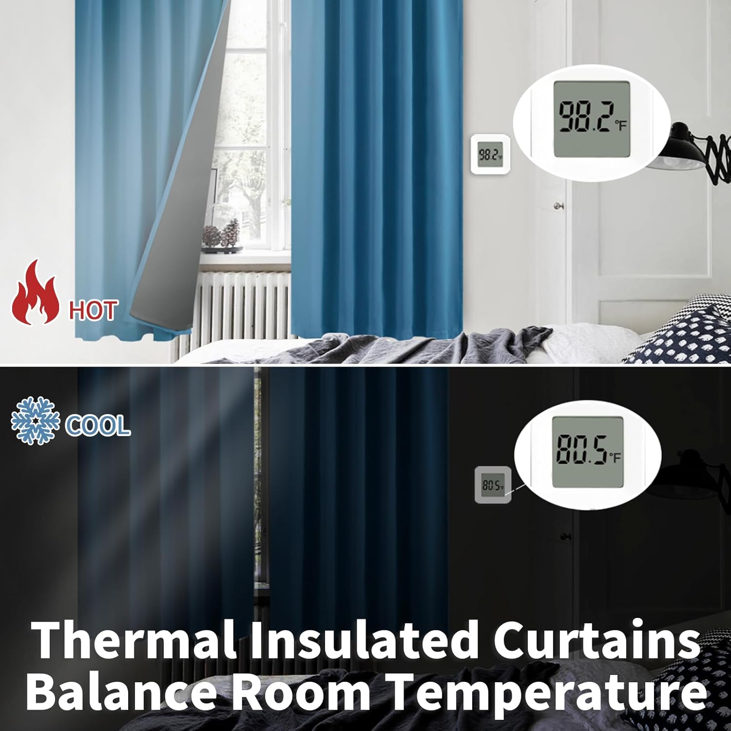 BGment Cortinas 100% opacas de 72 pulgadas para dormitorio, bolsillo para barra y pestaña trasera, doble capa, oscurecimiento de la habitación,