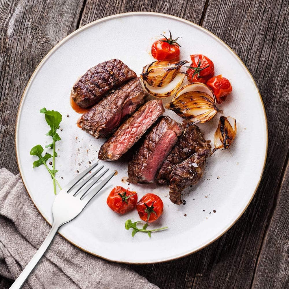 Briout Forks – Juego de 16 tenedores de cena, de acero inoxidable de grado alimenticio de 8 pulgadas, para el hogar, cocina, fiesta, restaurante,