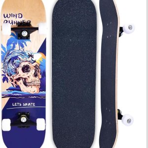 Patinetas para principiantes, niños, niñas, adolescentes y adultos, patinetas estándar completas de 31 pulgadas con diseño de unicornio y calavera Patinetas para principiantes, niños, niñas, adolescentes y adultos, patinetas estándar completas de 31 pulgadas con diseño de unicornio y calavera