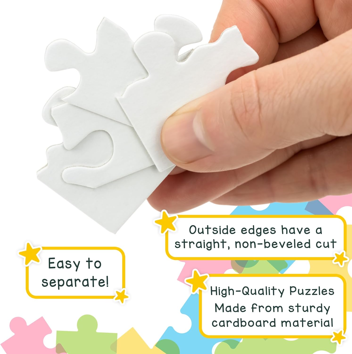 Hygloss Rompecabezas de corazón en blanco para decorar, actividad artística, uso como recuerdo de fiesta, blanco, resistente, 6 x 8 pulgadas, 8
