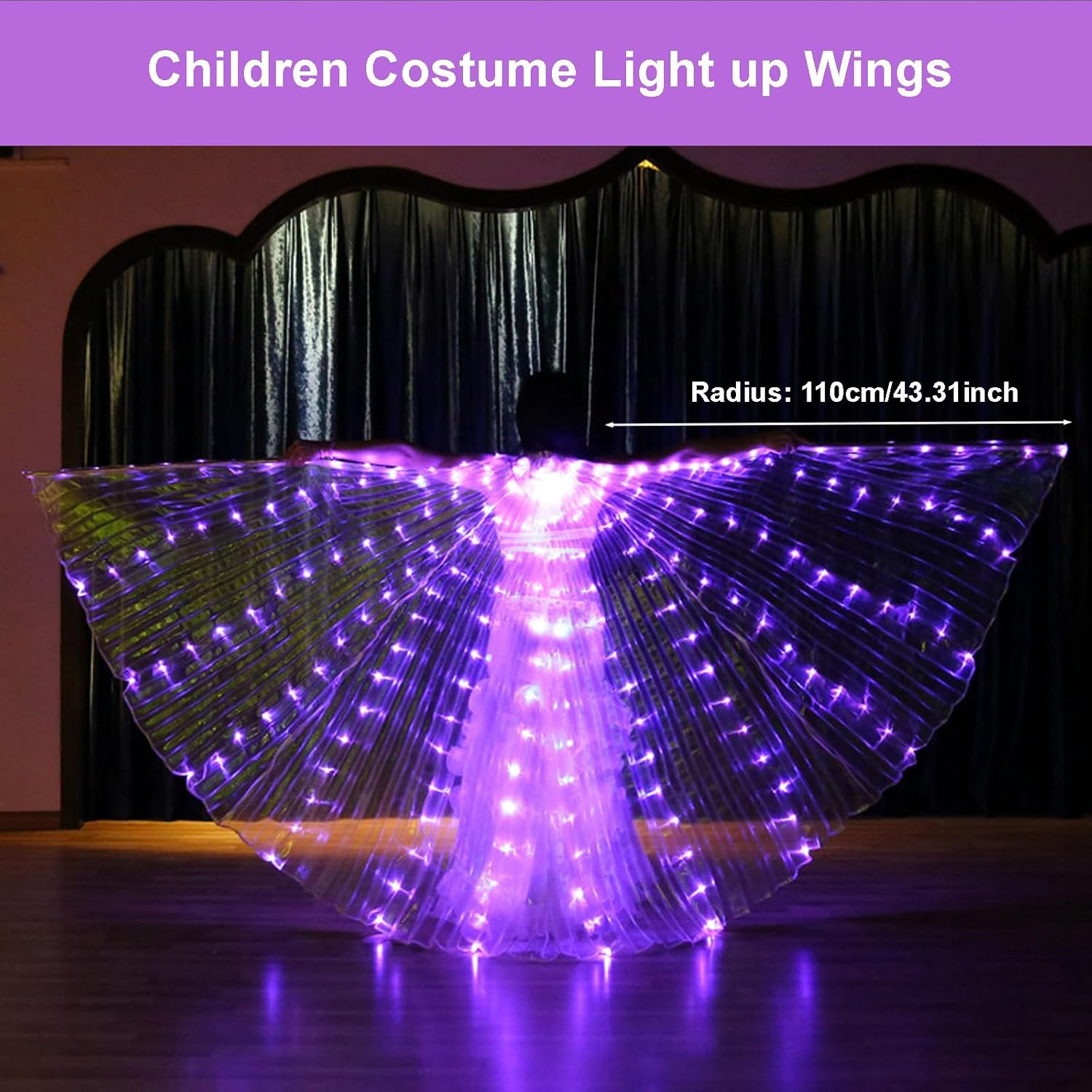 Alas LED Isis – Alas de danza del vientre con palos, alas de mariposa LED resplandecientes para danza de ángel
