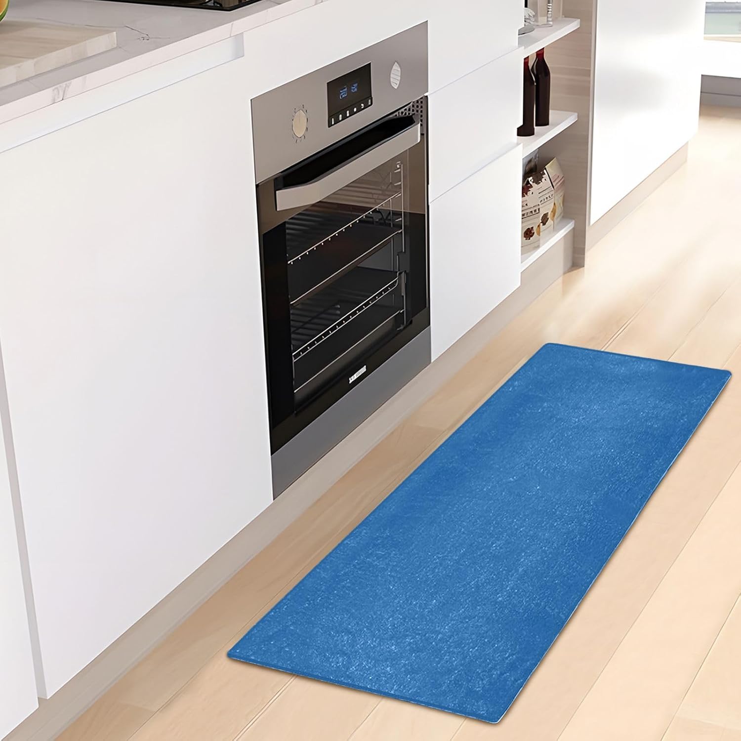 Joisal Alfombra de baño azul mineral, lavable a máquina, alfombras absorbentes con respaldo de goma, 39 x 20 pulgadas