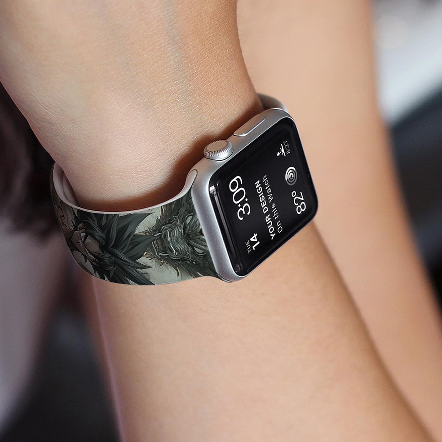Correa de anime compatible con Apple Watch Band de 1.496 pulgadas1.575 pulgadas1.614 pulgadas1.654 pulgadas1.732 pulgadas1.772 pulgadas, bandas