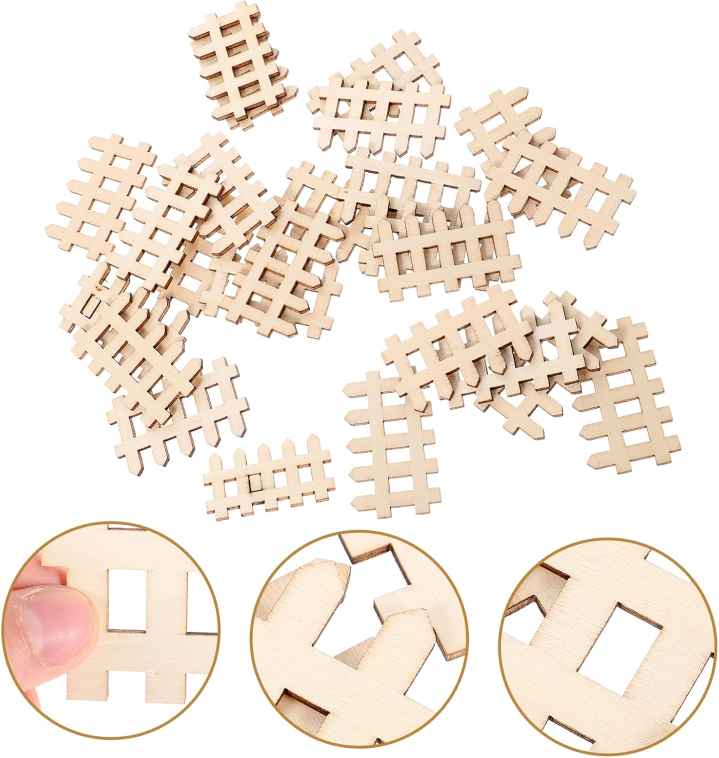 Uonlytech 100 piezas de mini valla de decoración para el hogar, mini valla de piquete de madera en miniatura, mini valla de madera para el hogar,