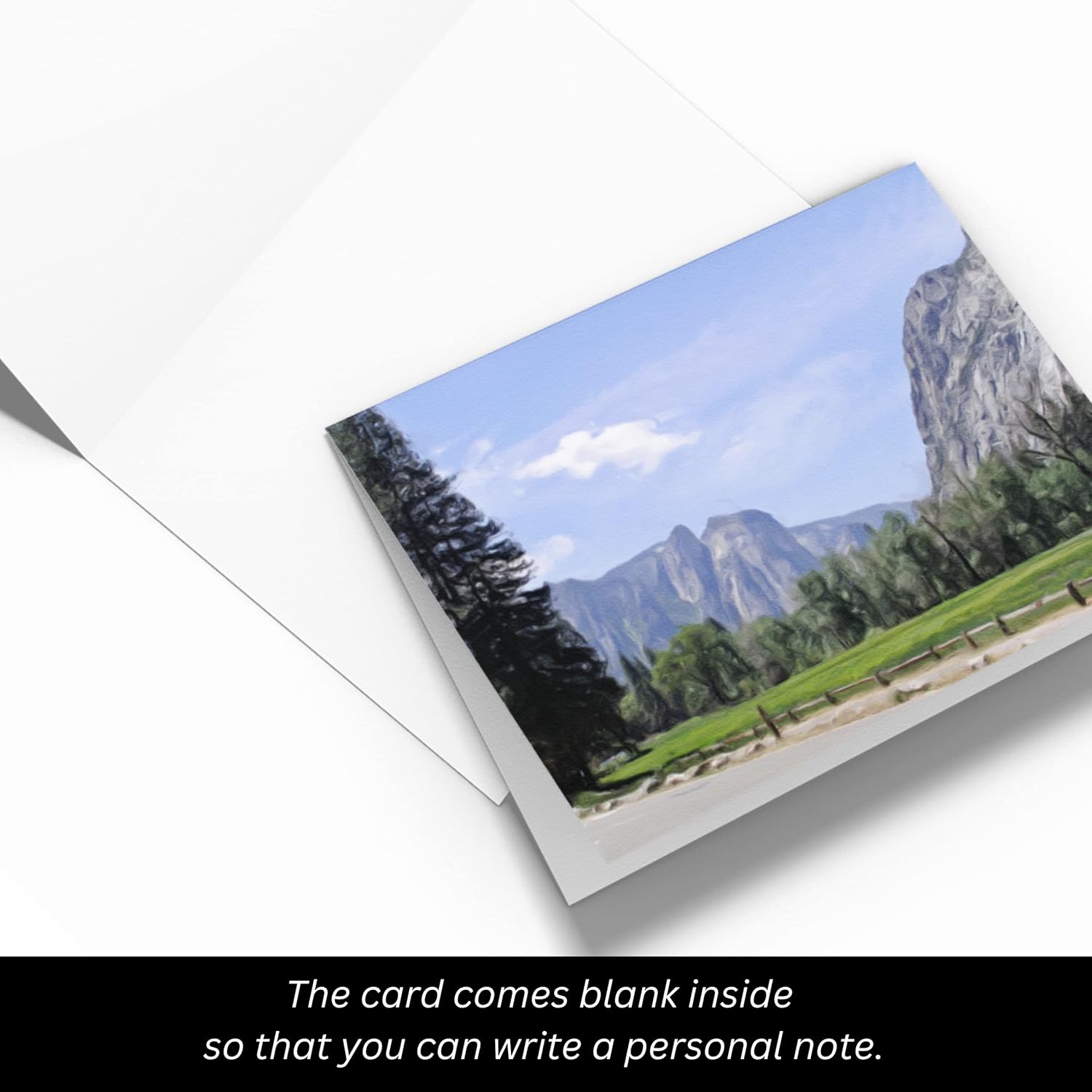 5 x 7 Nature Greeting Card, Blank Inside, with Envelope and Artists Statement, Title Yosemite Valley