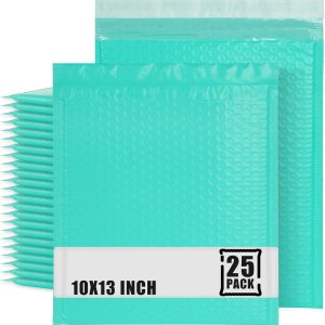 25 sobres de burbujas de 10 x 13 pulgadas, sobres acolchados autosellantes de burbujas, sobres de burbujas impermeables para envío y embalaje, verde 25 sobres de burbujas de 10 x 13 pulgadas, sobres acolchados autosellantes de burbujas, sobres de burbujas impermeables para envío y embalaje, verde