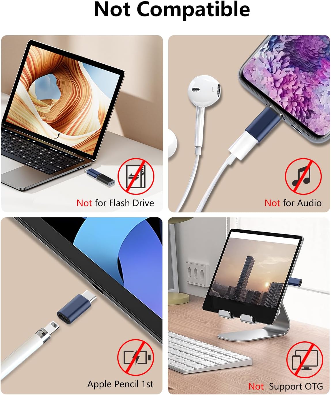 Adaptador Lightning hembra a USB C macho, paquete de 2 adaptadores de iluminación a USB C, carga para iPhone 1515 Pro15 Pro Max15 Plus, para iPad,