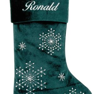 Personalized Planet Calcetín de Navidad de terciopelo con nombre bordado personalizado, puño verde, divertida decoración festiva del hogar de Personalized Planet Calcetín de Navidad de terciopelo con nombre bordado personalizado, puño verde, divertida decoración festiva del hogar de