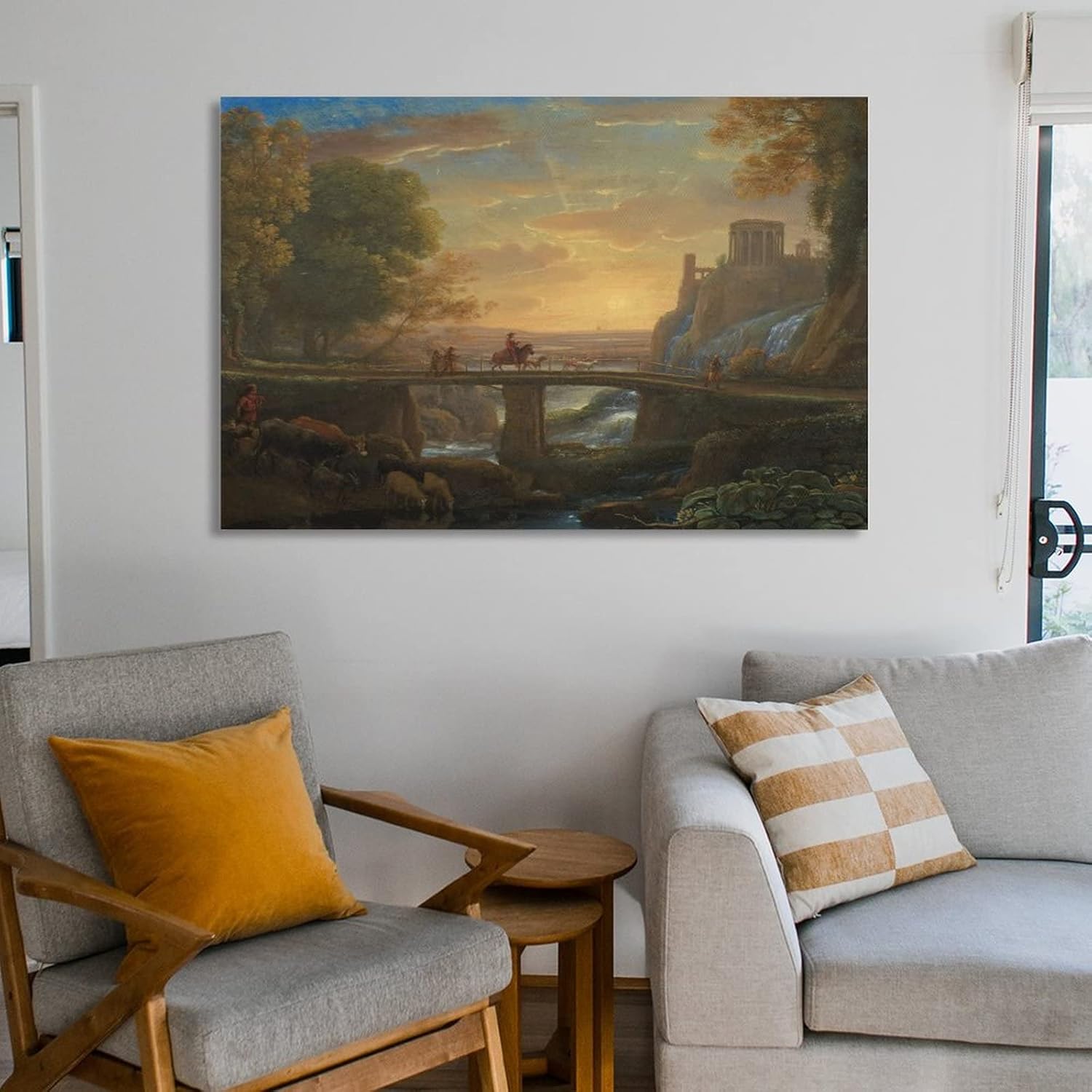 Claude Lorrain 1600 82 Claude Lorrain 16 – Landscape with An Imaginary View of Tivoli 1642 (oil on C Canvas Art Poster And Wall Art Picture Print