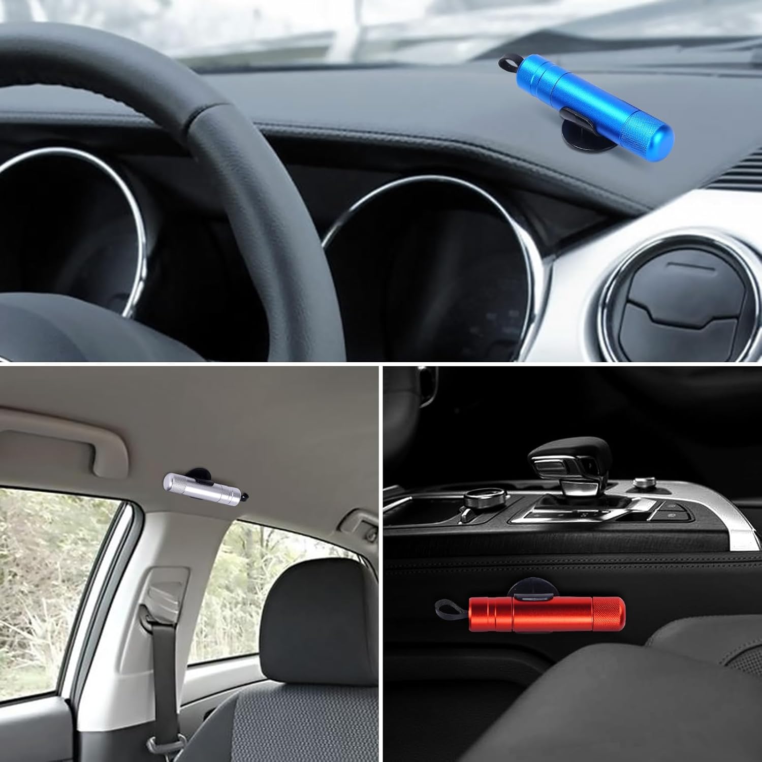 Rompedor de vidrio para automóvil, cortador de cinturón de seguridad y cinturón de seguridad, herramienta de punzón de emergencia para escape de