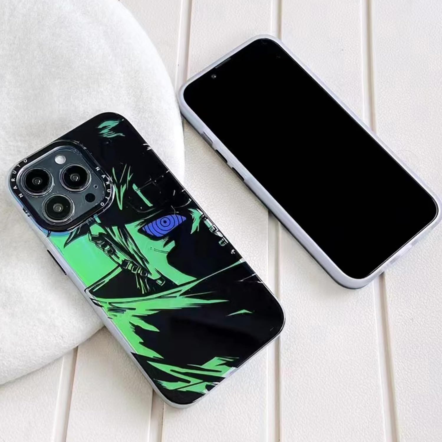 Funda para teléfono con láser de anime deslumbrante, a prueba de golpes, de poliuretano termoplástico suave, antiarañazos, antideslizante (05 para