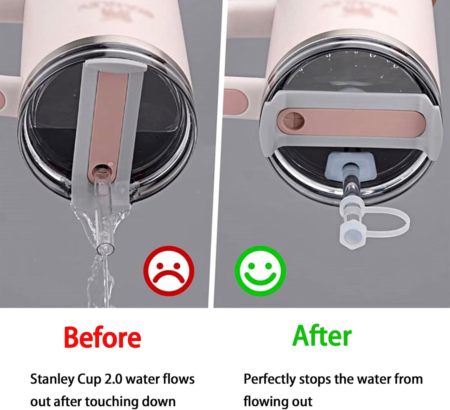 6 tapones de silicona a prueba de derrames para Stanley Cup2.0 de 30 onzas y 40 onzas, accesorios reutilizables para vasos de viaje (tapa de
