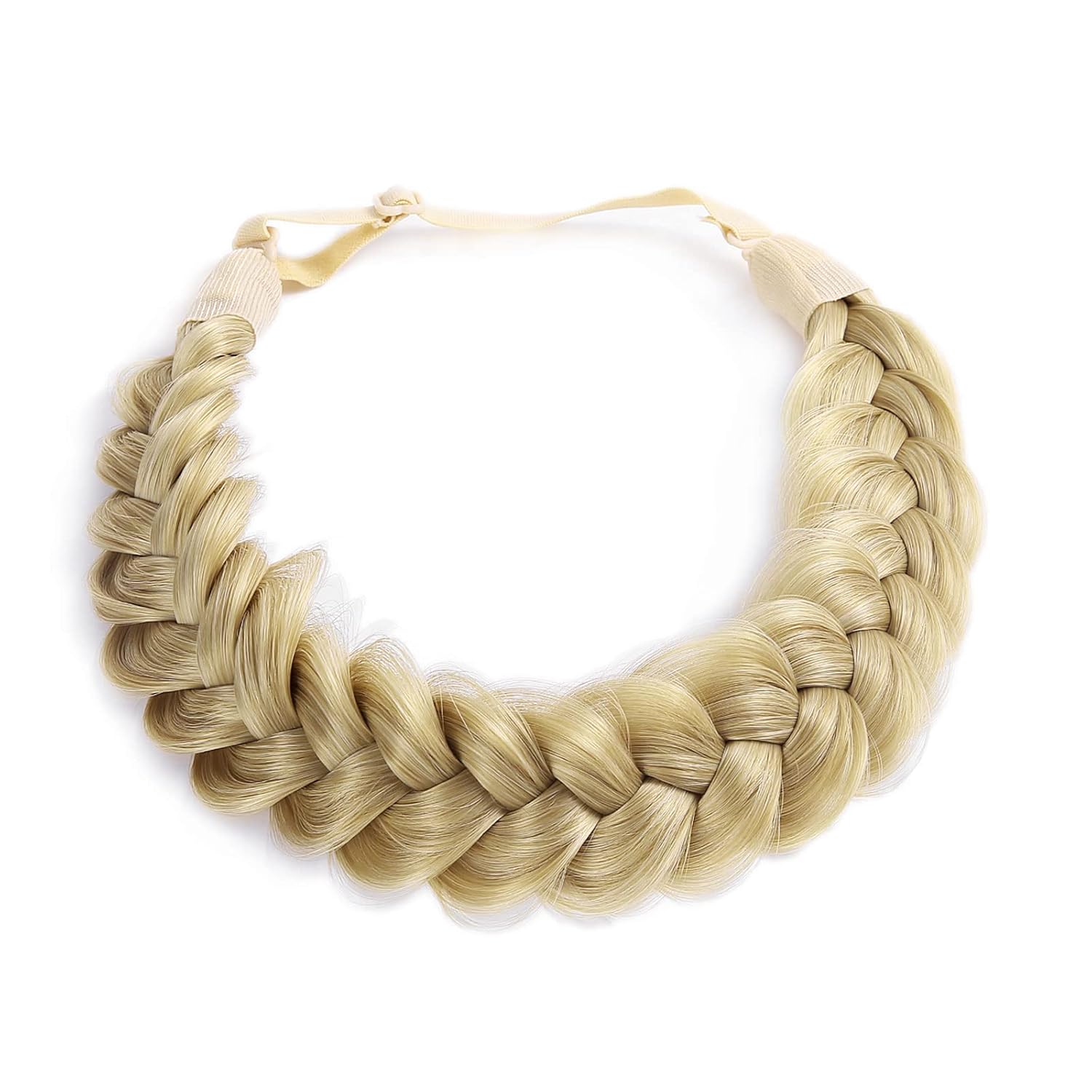Diadema trenzada, 2 y 3 hebras combinadas, desordenadas, anchas, gruesas, esponjosas, elástica, diadema trenzada, accesorio de belleza para mujeres