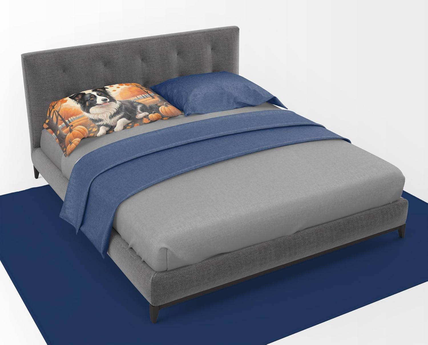 Caroline’s Treasures Border Collie – Funda de almohada de tela de otoño estándar, ligera, súper suave, fácil de cuidar, decorativa, funda de