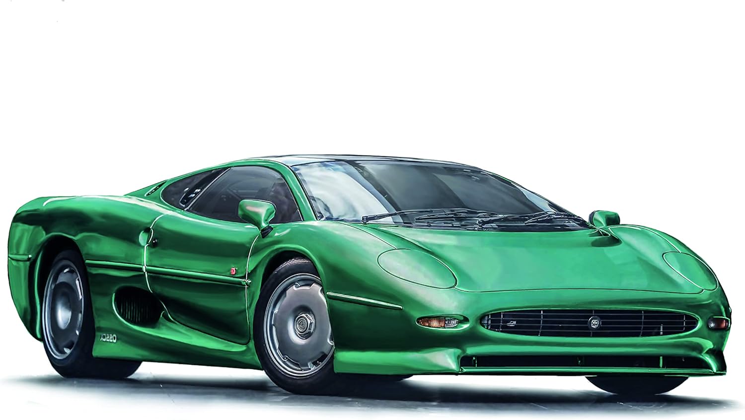 (ITALERI) 3631S 124 Jaguar XJ 220 Edificio, fabricación de modelos de soporte, manualidades, afición, pegado, kit de plástico, detallado, verde