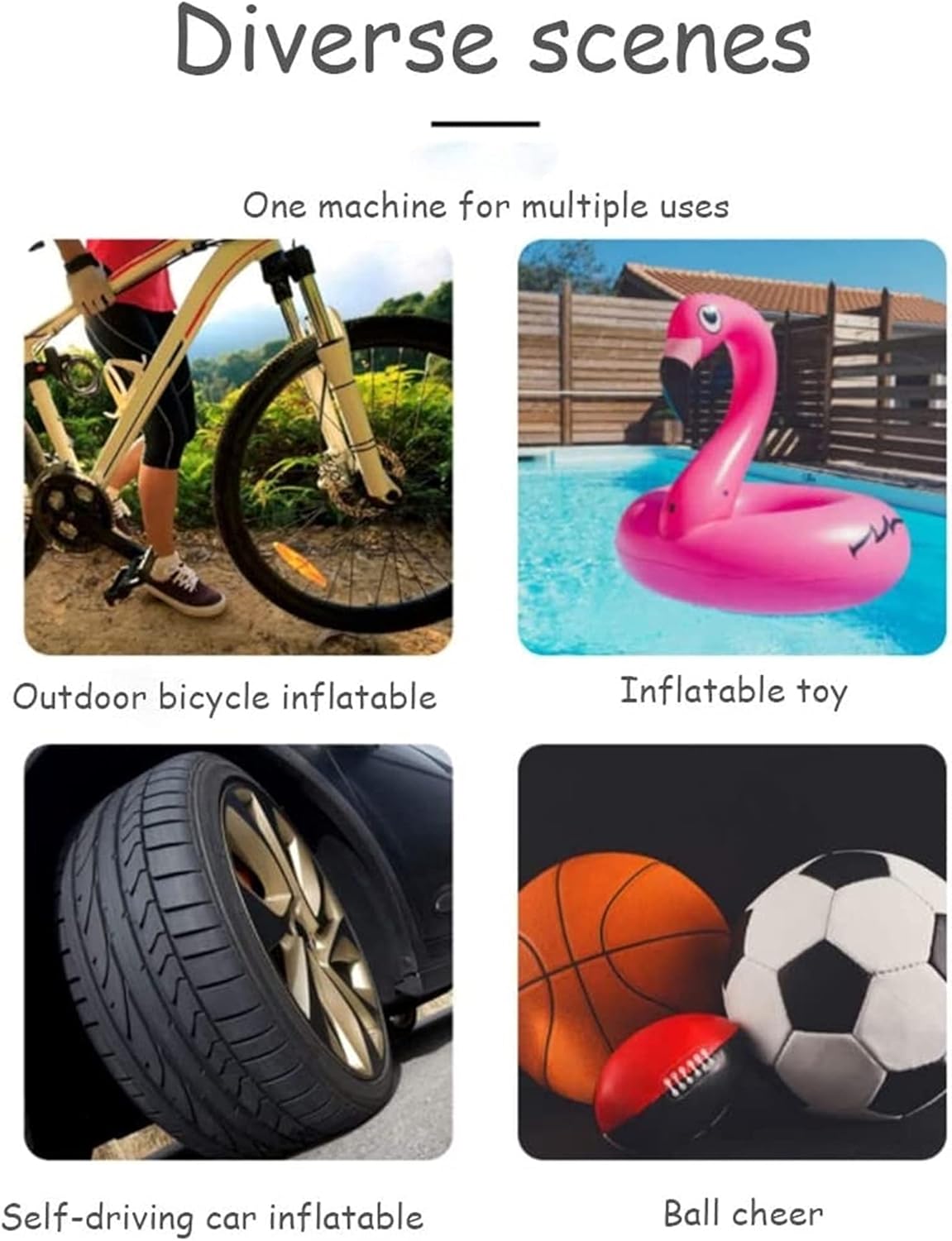 CAFFIA Tire Inflator Portable Air Compressor, Wireless Rechargeable Air Pump for Car Tires Bicycles with Pressure Gauge Auto Shut Off Cordless