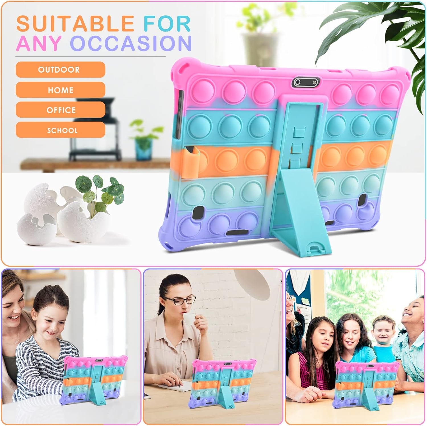 DETUOSI Winsing 10 – Funda de silicona compatible con Dragon Touch Notepad K10, funda universal para tablet de 10 pulgadas, funda protectora