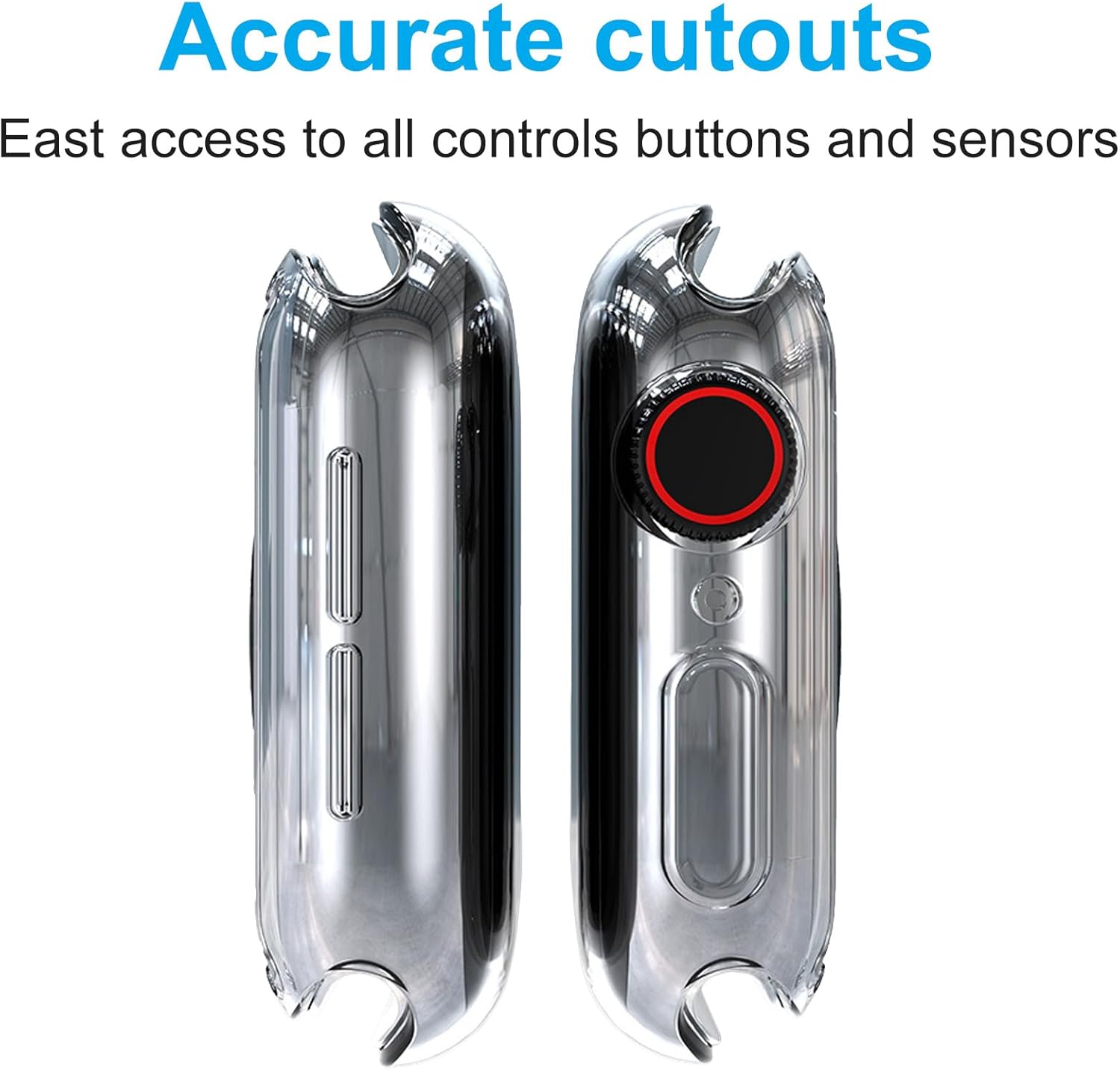 Paquete de 4 fundas compatibles con Apple Watch Series 8 Series 7 de 1.772 pulgadas, protector de pantalla suave HD de alta sensibilidad con TPU en