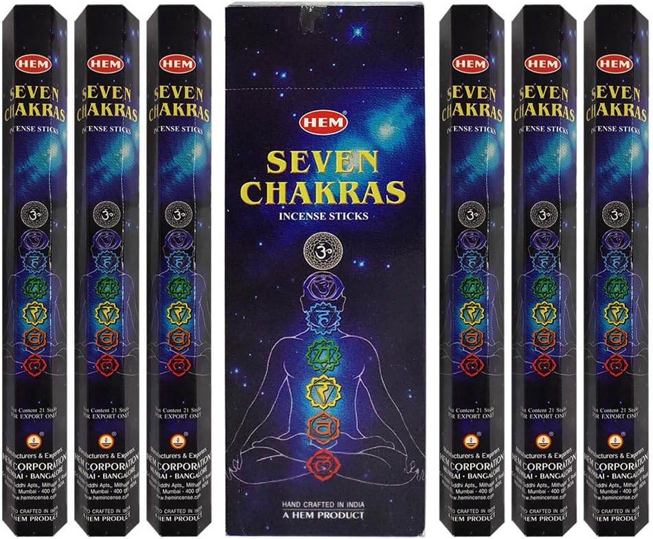 Varillas de incienso de 7 chakras y soporte para varillas de incienso, paquete Insence Insense Hem Incienso