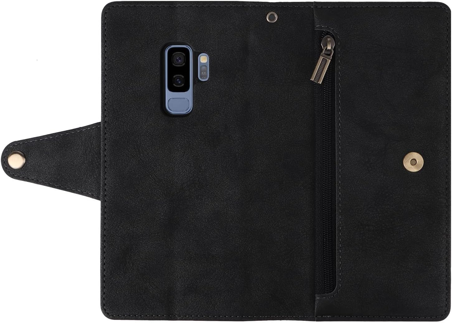 Asuwish Funda de teléfono para Samsung Galaxy S9 Plus Funda tipo cartera y protector de pantalla de vidrio templado, soporte de cuero con tapa para