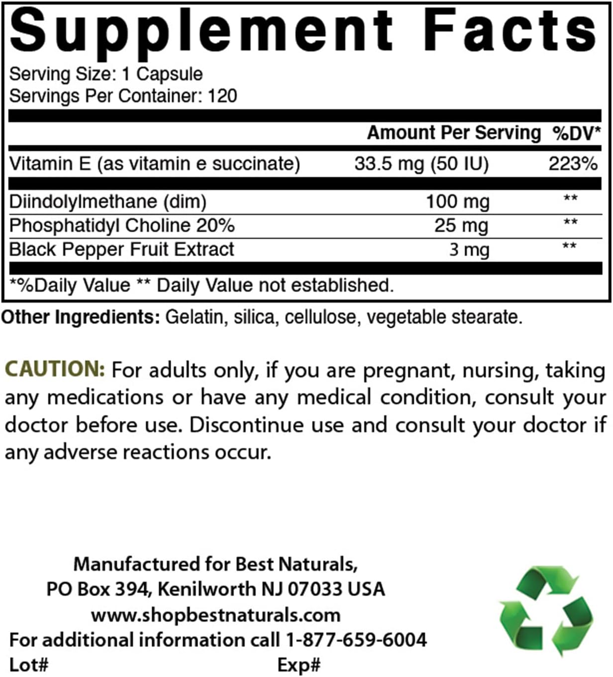 Best Naturals DIM Complex 100 mg 120 cápsulas (120 unidades (paquete de 2))