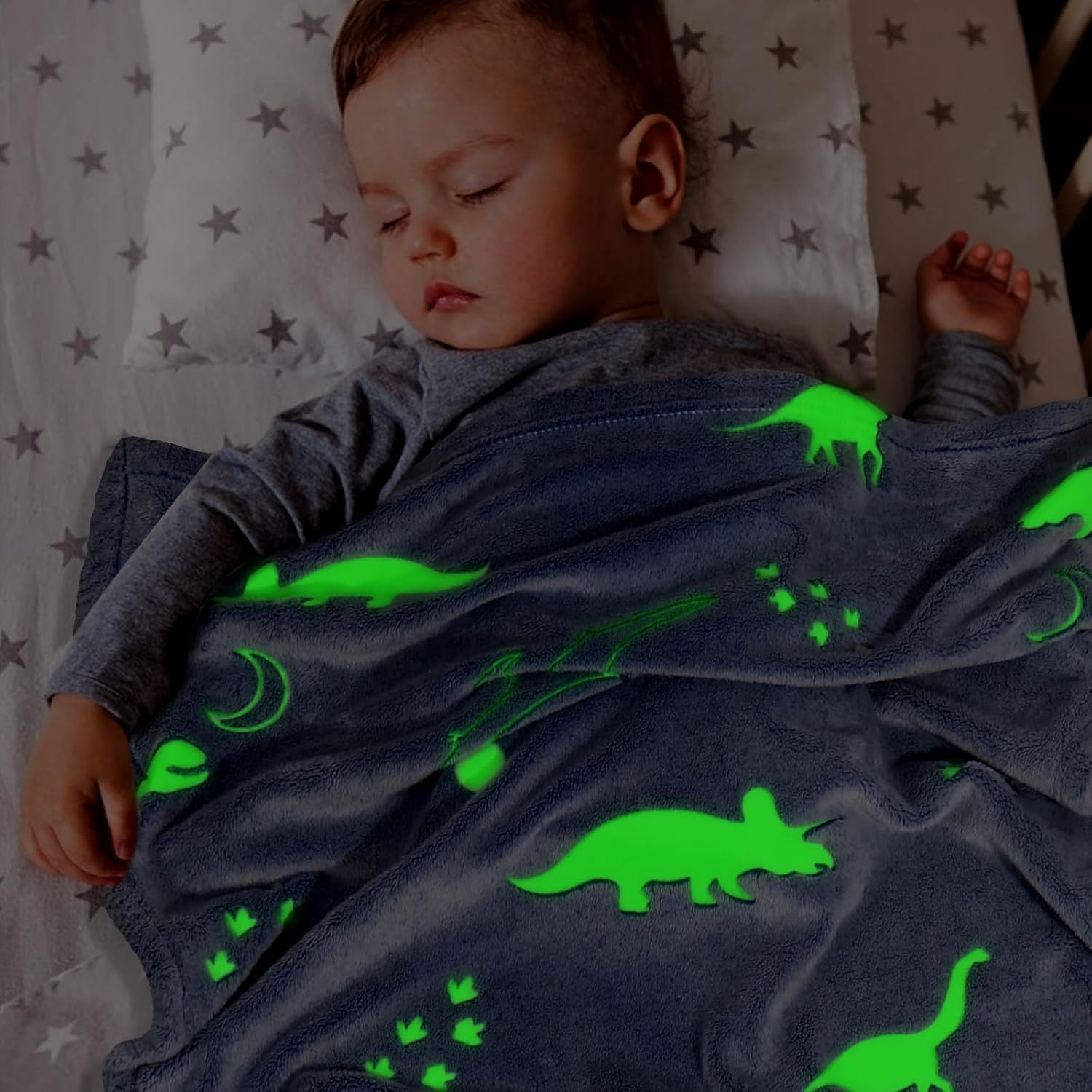 Regalos de dinosaurios juguetes para niños y niñas, manta que brilla en la oscuridad, regalos de cumpleaños, Navidad, Pascua, Día de San Valentín,