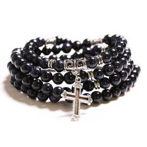 KS-WORKSHOP 108 Beads 6MM Wrap Bracelet for Women Handmade Stretch Long Chain Quality Stone Black Blue Sandstone Beaded Girls Charm Christ Pendant KS-WORKSHOP 108 Beads 6MM Wrap Bracelet for Women Handmade Stretch Long Chain Quality Stone Black Blue Sandstone Beaded Girls Charm Christ Pendant