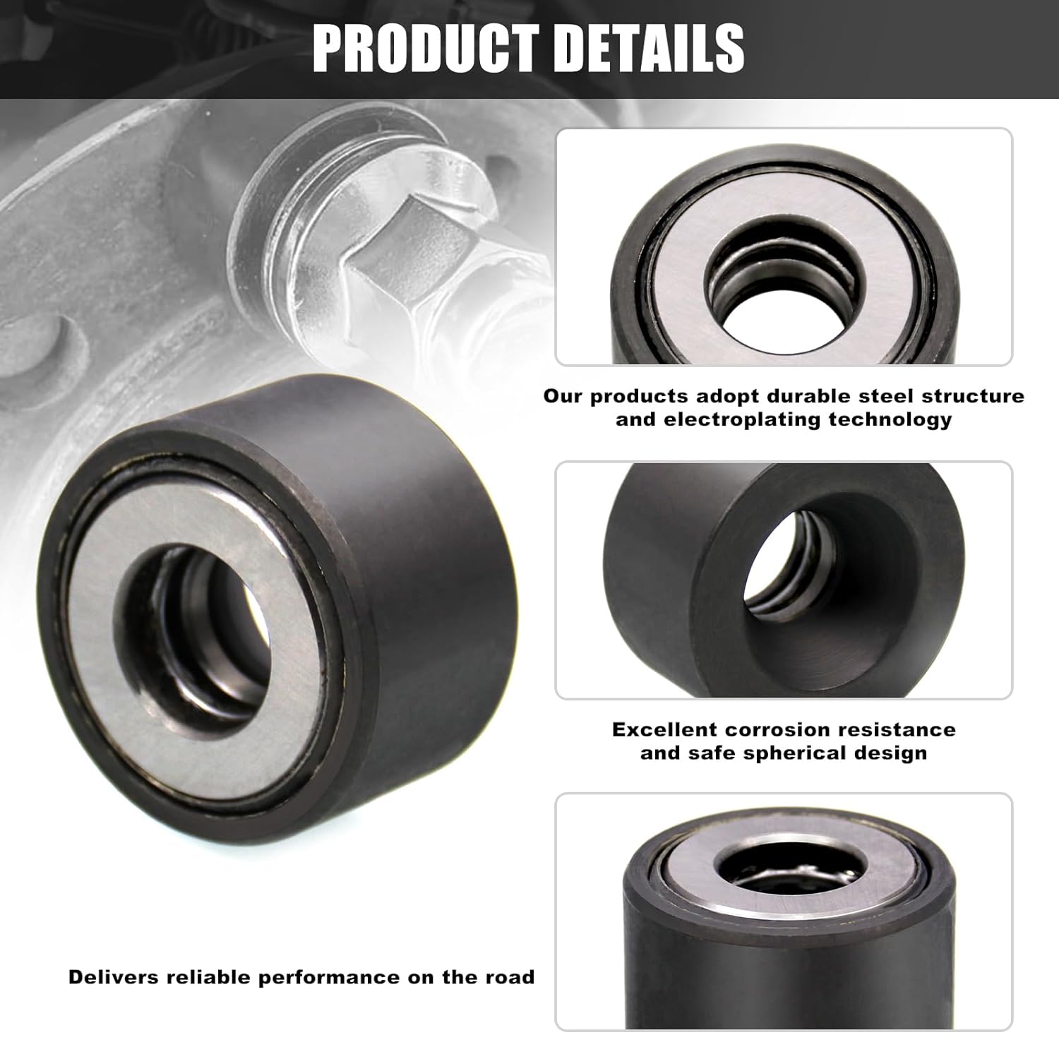 RULLINE 20 pernos de rueda M12 x 1.5 de 1.772 in de largo con instalación de pernos de rueda mejorados compatibles con Toyota, Chevrolet, Lexus,