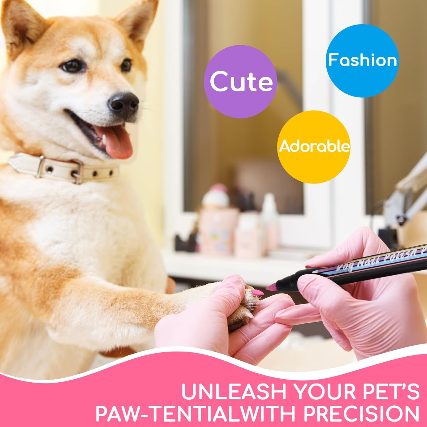Esmalte de uñas para perro, bolígrafos de esmalte de uñas para perros, de secado rápido, 8 colores, juego de esmaltes de uñas para perros, uñas para