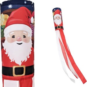 Calcetín de viento de Navidad de Papá Noel, decoración duradera para colgar en festividades e invierno Patio, hogar y más 48 pulgadas Calcetín de viento de Navidad de Papá Noel, decoración duradera para colgar en festividades e invierno Patio, hogar y más 48 pulgadas