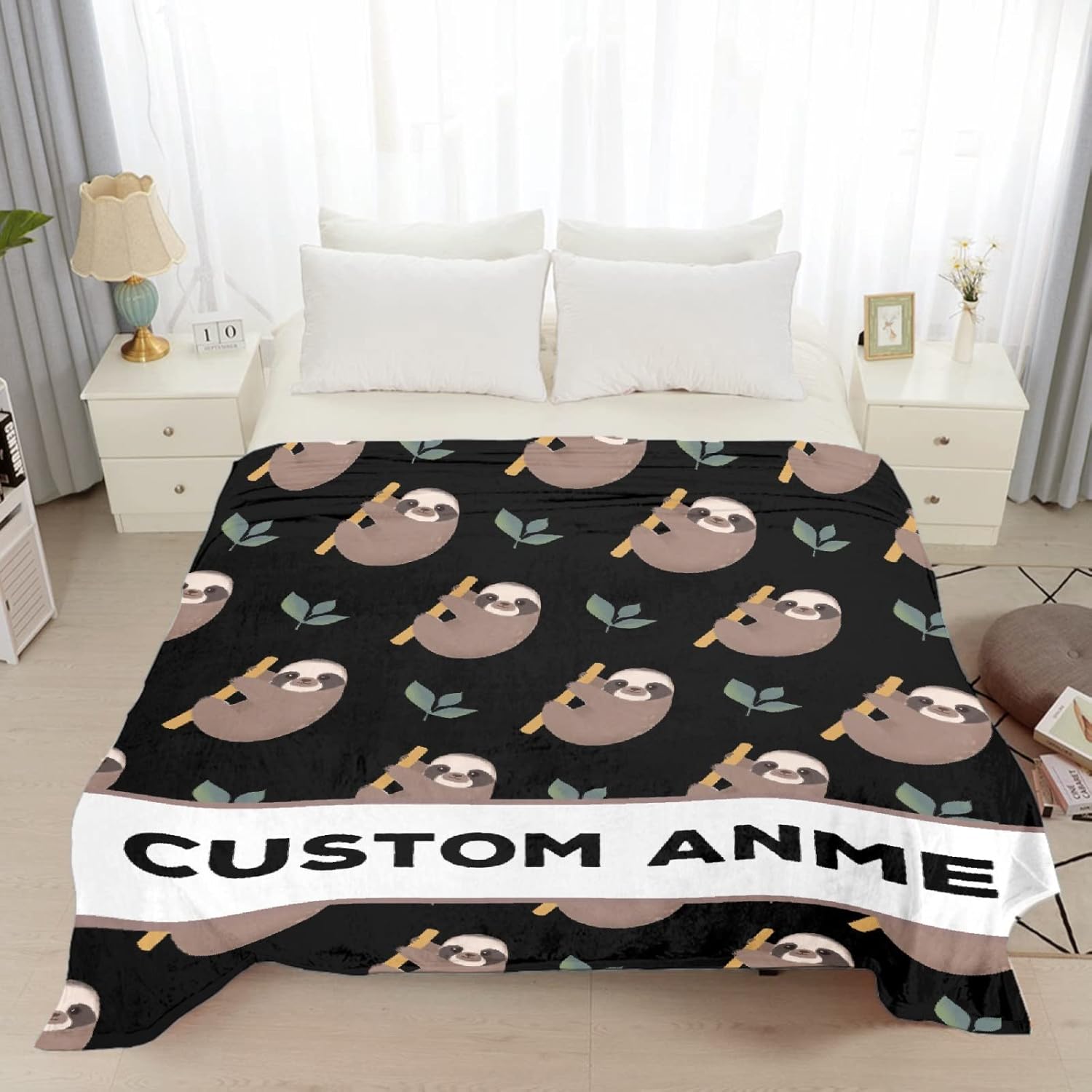 BIGGER BLANKET Mantas personalizadas de perezoso que añade tu propio texto, acogedoras y ligeras, mantas decorativas de felpa para perros, gatos,