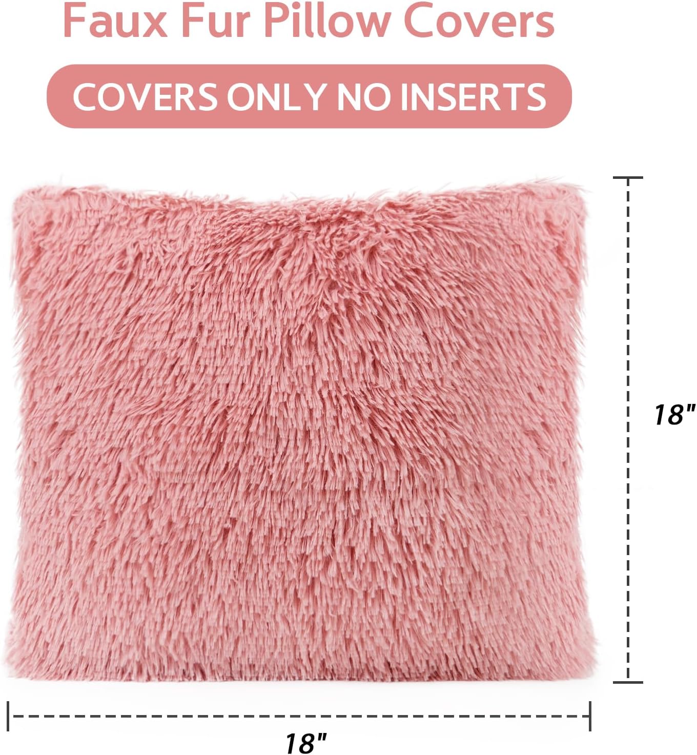 BBiggood Juego de 2 fundas de almohada de pelo sintético súper suaves y cómodas, modernas, de lujo, decorativas, para el hogar, dormitorio, sala de