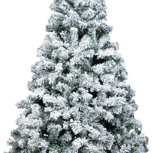 Árbol de Navidad artificial preiluminado de 6 pies, árbol de luces de Navidad verde y blanco preinstalado con luces LED blancas cálidas, árbol de Árbol de Navidad artificial preiluminado de 6 pies, árbol de luces de Navidad verde y blanco preinstalado con luces LED blancas cálidas, árbol de
