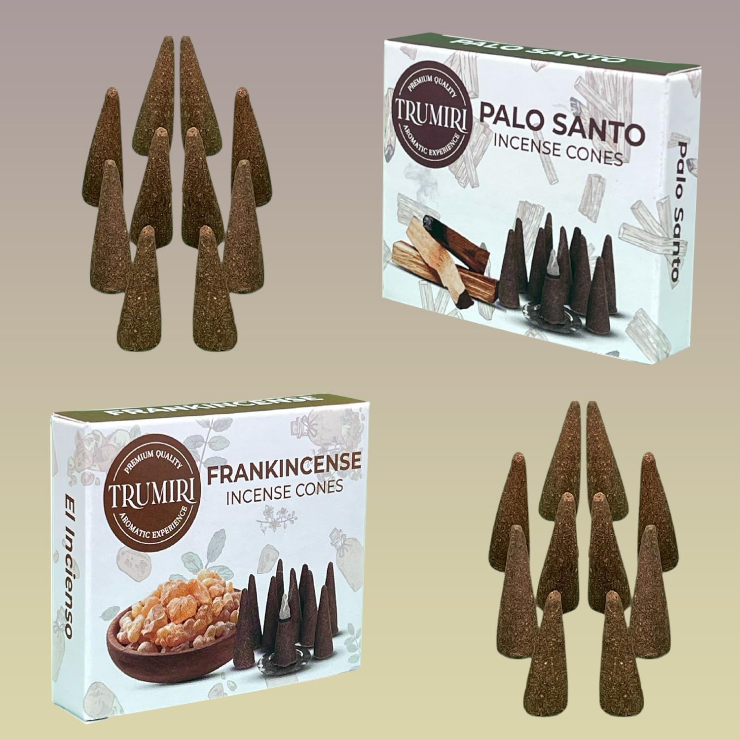 Conos de incienso  Paquete combinado de 20 conos de incienso  10 incienso + 10 Palo Santo  Conos de insencia  Conos de incienso perfumados  Aromas