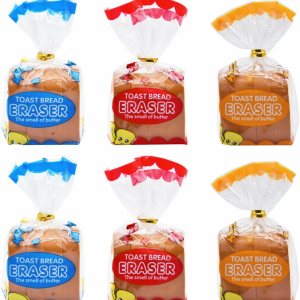 Toast BreadPencil Borradores para la escuela, aula, recompensas, recuerdos de fiesta, paquete de 6 unidades, colores al azar Toast BreadPencil Borradores para la escuela, aula, recompensas, recuerdos de fiesta, paquete de 6 unidades, colores al azar