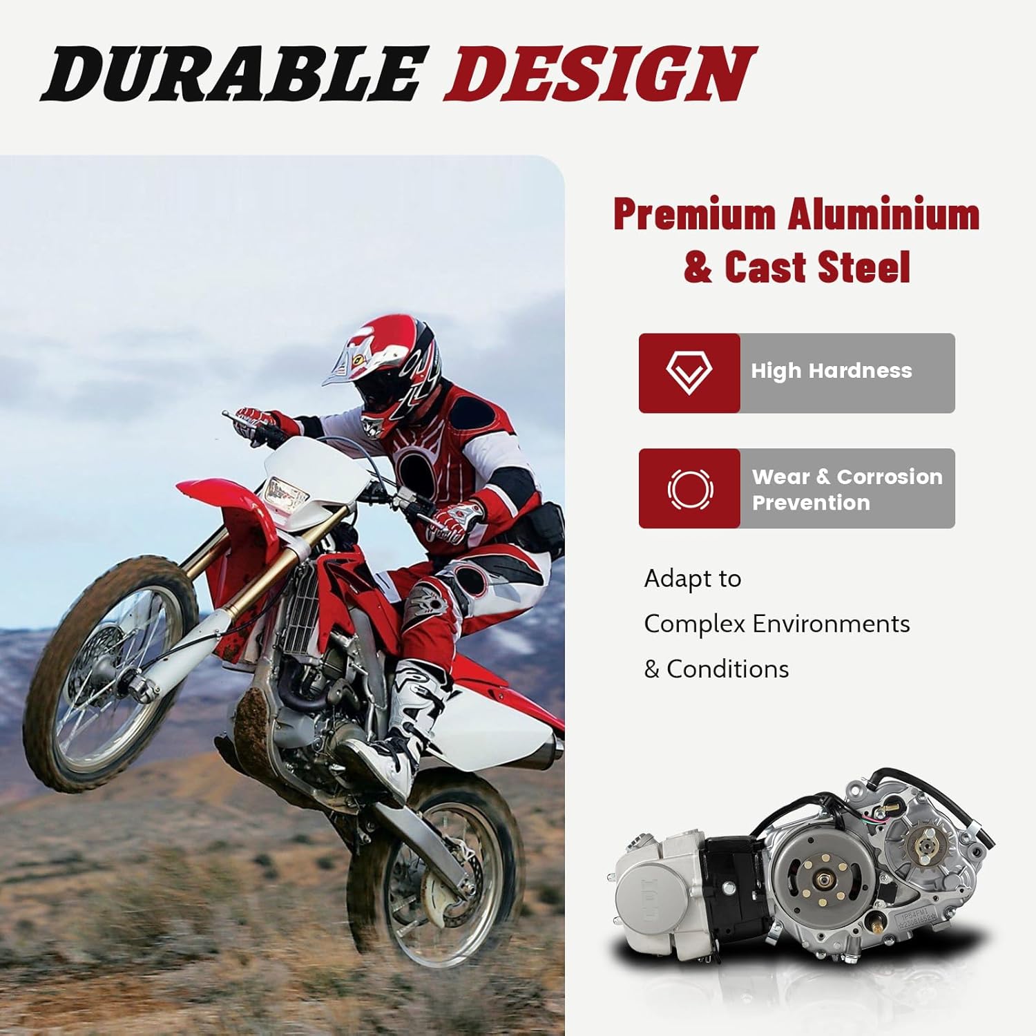 Rosyouth Kit de motor de motor de 4 tiempos de 125 cc, motor de embrague manual, motor de motor refrigerado por aire, motor ATV Quad Dirt Pit Bike