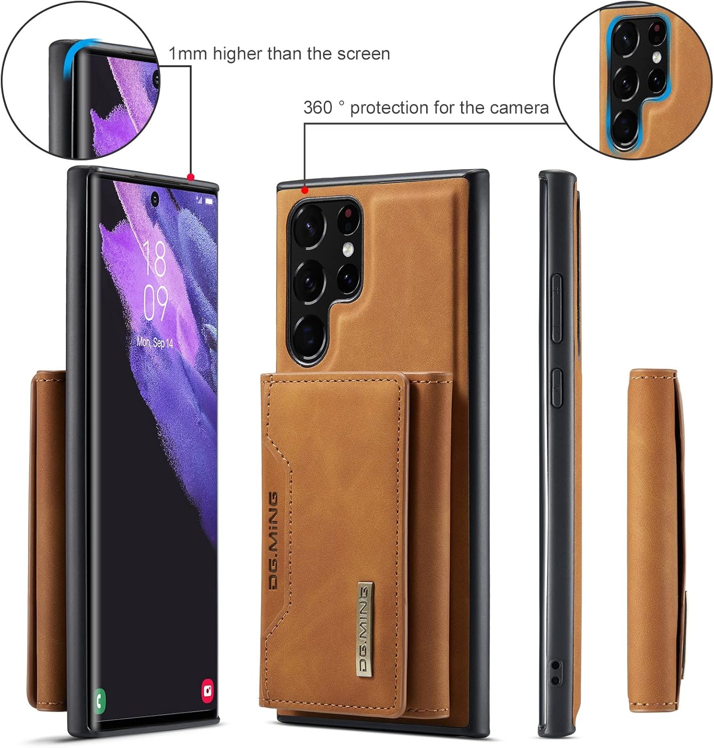 Funda magnética separable de cuero 2 en 1 para Samsung Galaxy S22 S21 S20 Ultra Plus FE Note 20 Shell, cubierta trasera con soporte para tarjetas