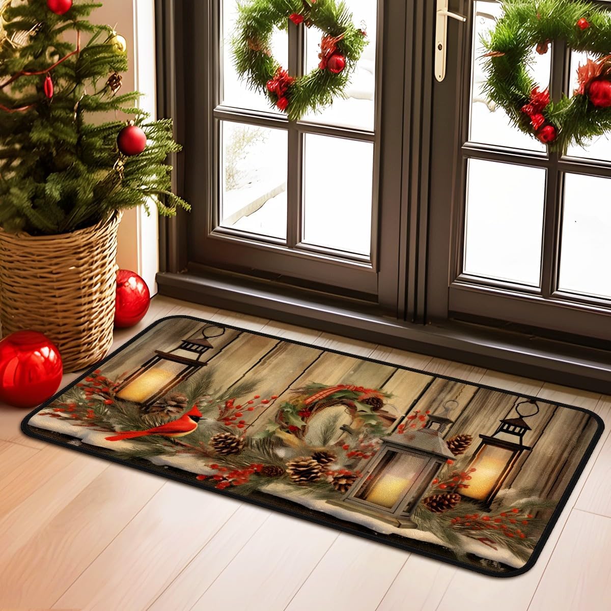 MSINMKOK Alfombra de pasillo de madera gris vintage, alfombra lavable de 20 x 40 pulgadas, antideslizante, para pasillo, baño, cocina, dormitorio,