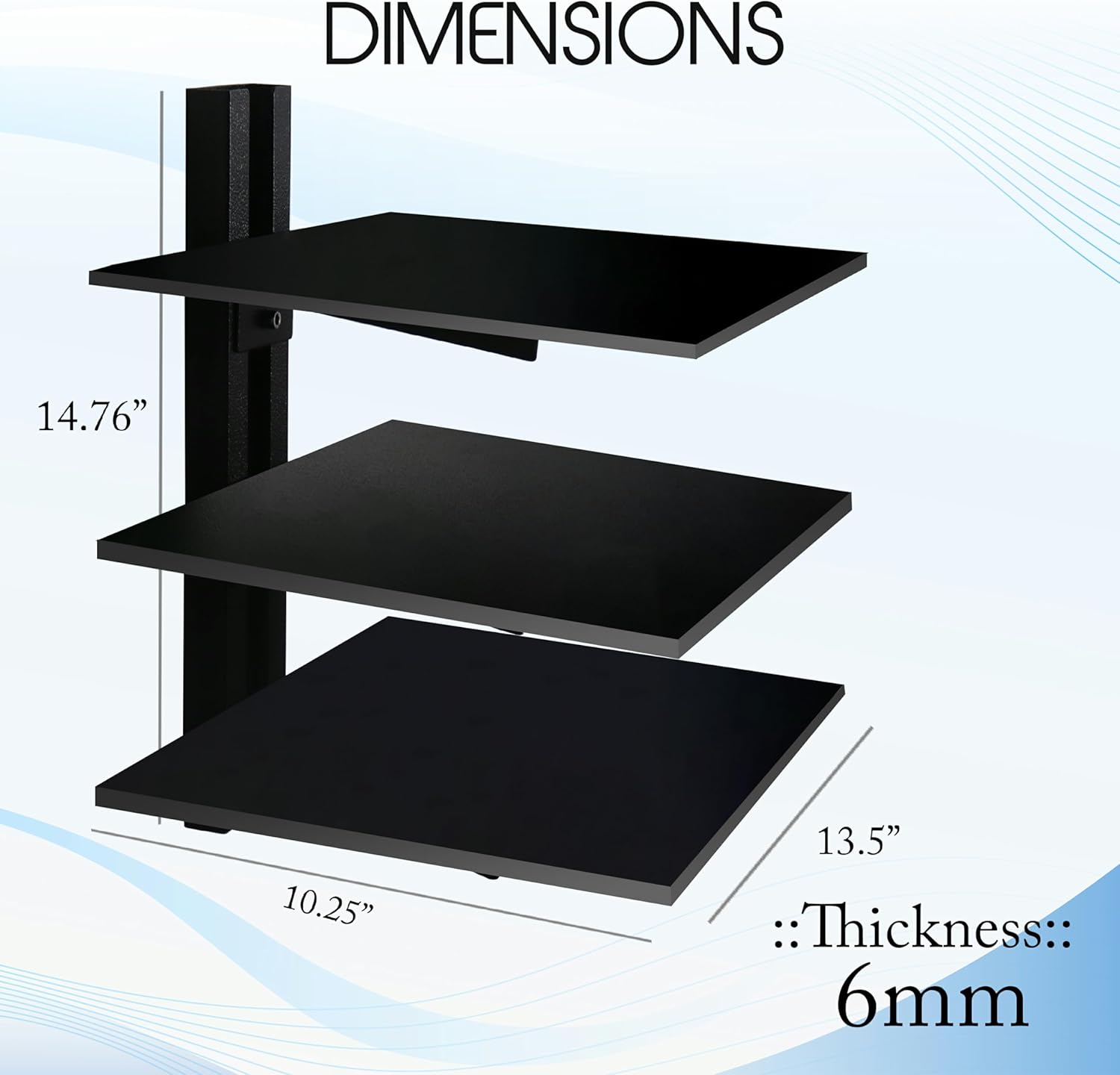 Estantes centrales de entretenimiento de pared – Estante para proyector – Estantes flotantes para TV, reproductores de DVD, consolas de juegos,