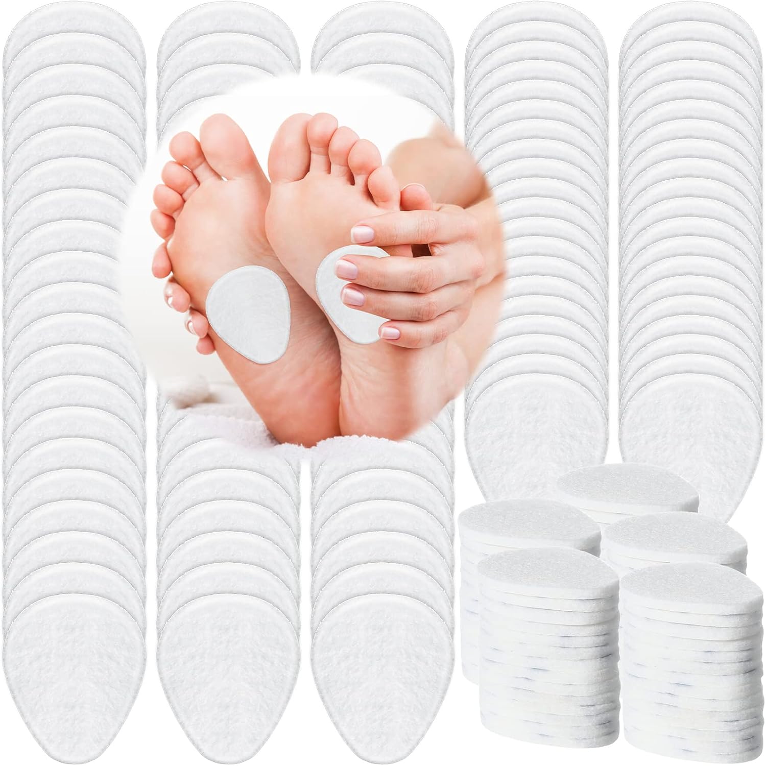 Paquete de 100 almohadillas metatarsianas para pies, almohadillas metatarsianas para el antepié, almohadillas para el antepié para mujeres,