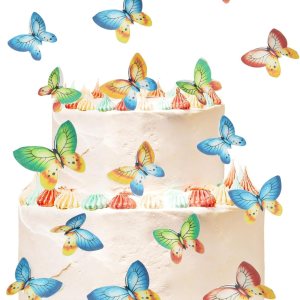 40 piezas comestible de mariposa para cupcakes, papel de oblea comestible, decoración de cupcakes para boda, cumpleaños, baby shower, suministros de 40 piezas comestible de mariposa para cupcakes, papel de oblea comestible, decoración de cupcakes para boda, cumpleaños, baby shower, suministros de