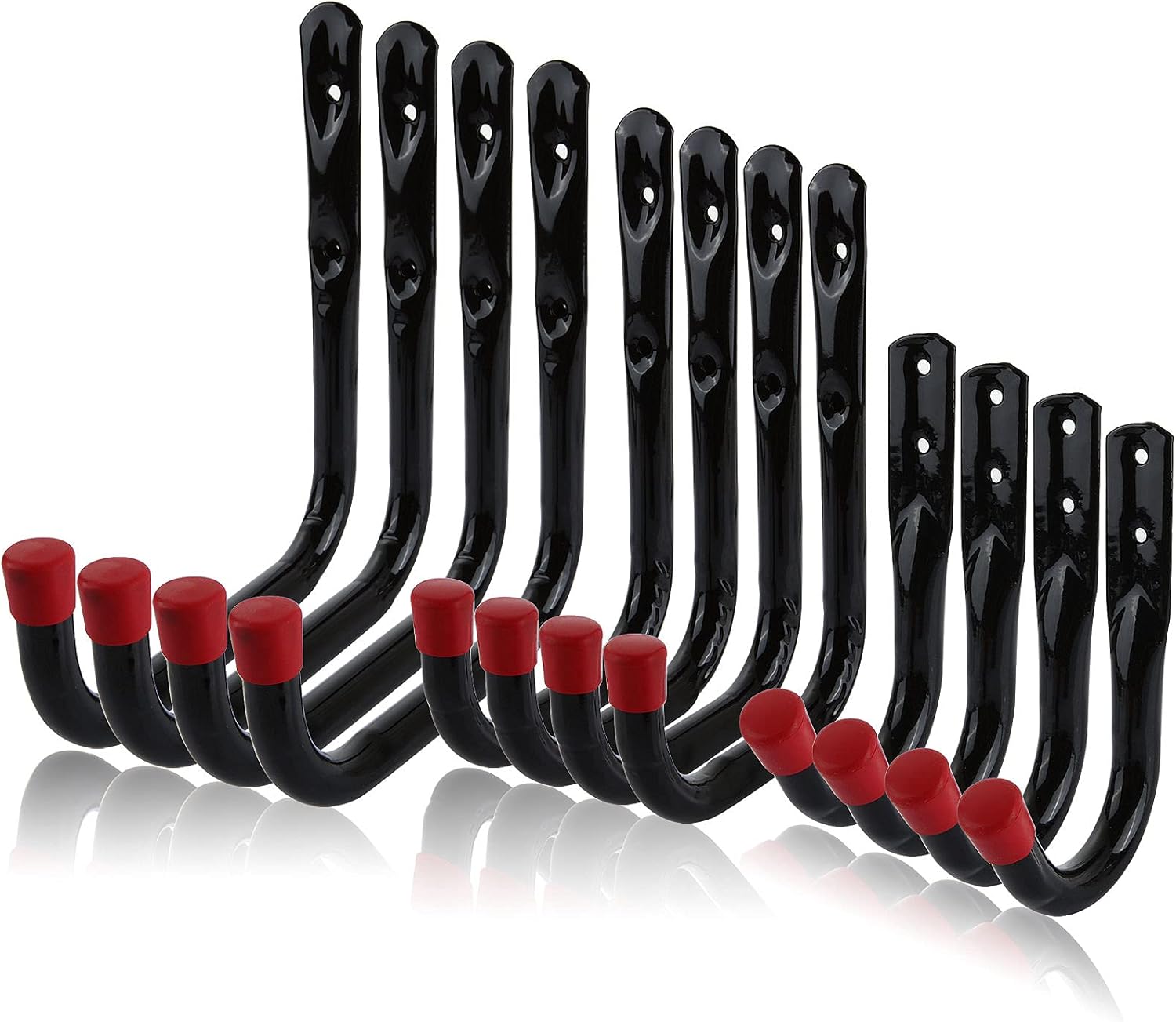 Paquete de 12 ganchos de almacenamiento de garaje resistentes de 3.75 pulgadas, 5.5 pulgadas, 7 pulgadas, ganchos de pared para kayak, ganchos de