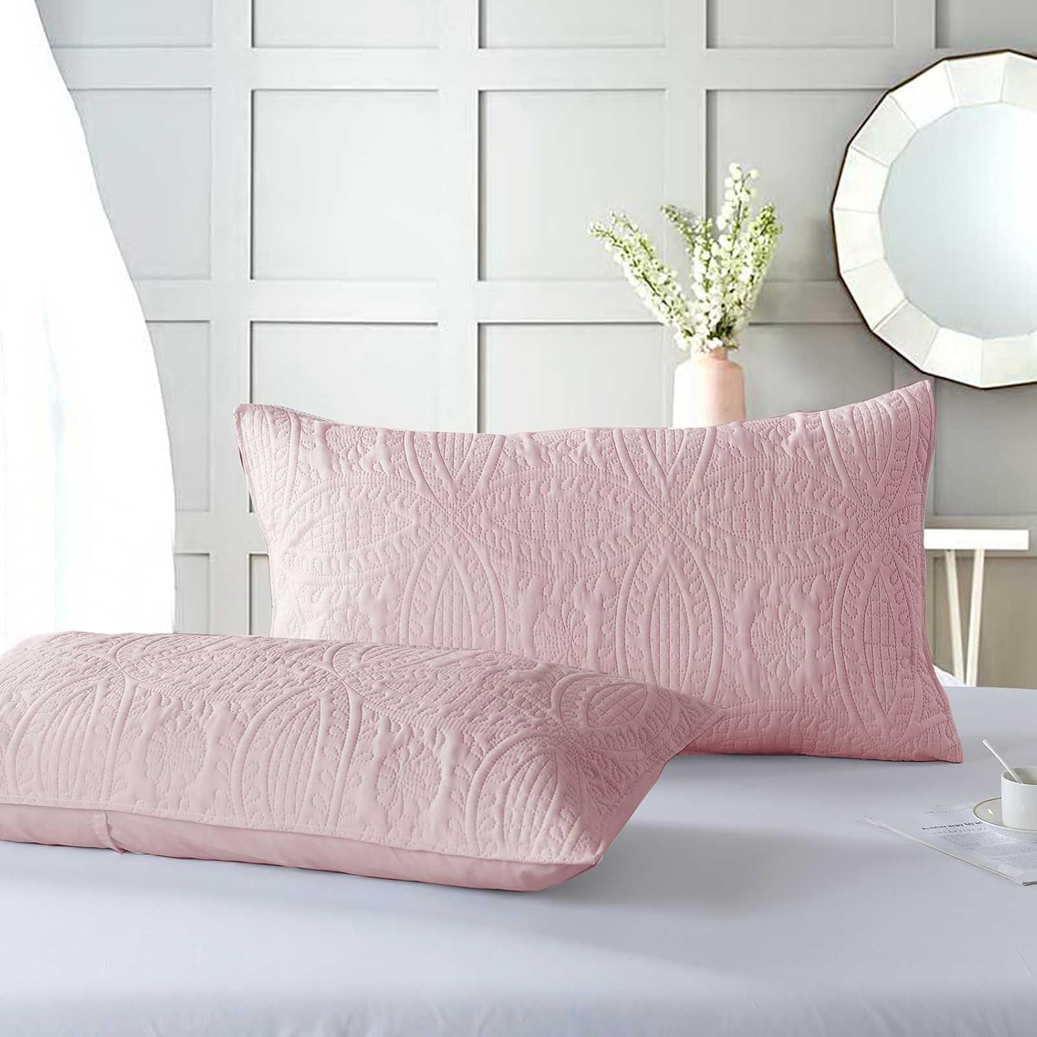 Boryard Juego de edredón tamaño King, colcha ligera, suave y cálida de 3 piezas (104 x 90 pulgadas) con 2 fundas de almohada (20 x 36 pulgadas),