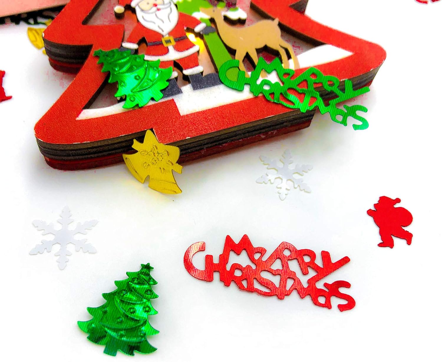 Confeti de Navidad  Gránulos de confeti con purpurina para decoración de mesa de fiesta de Navidad  Suministros de fiesta festiva de Papá Noel