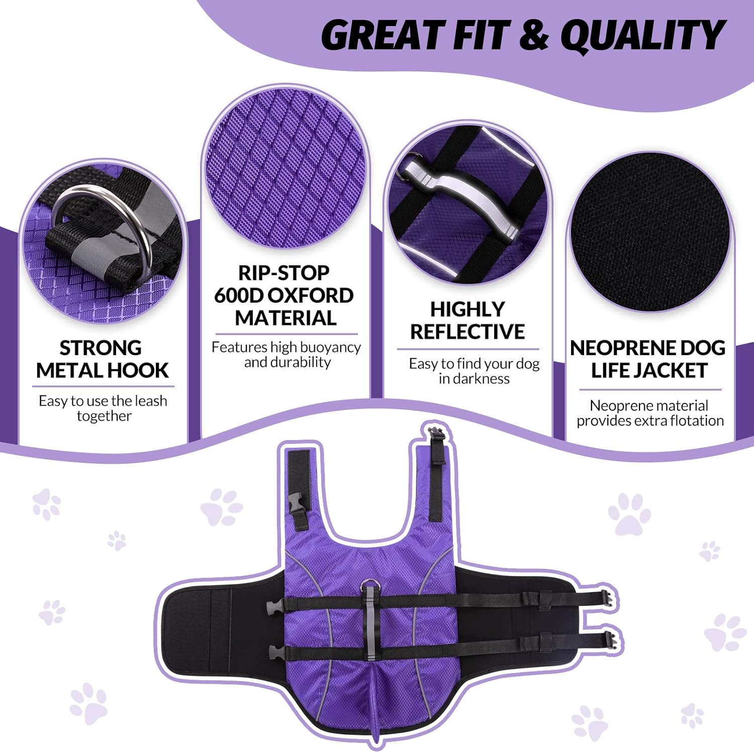 Queenmore Chaleco salvavidas para perros pequeños con diseño de tiburón, para natación, barco, kayak, alta flotabilidad, salvavidas para perros con