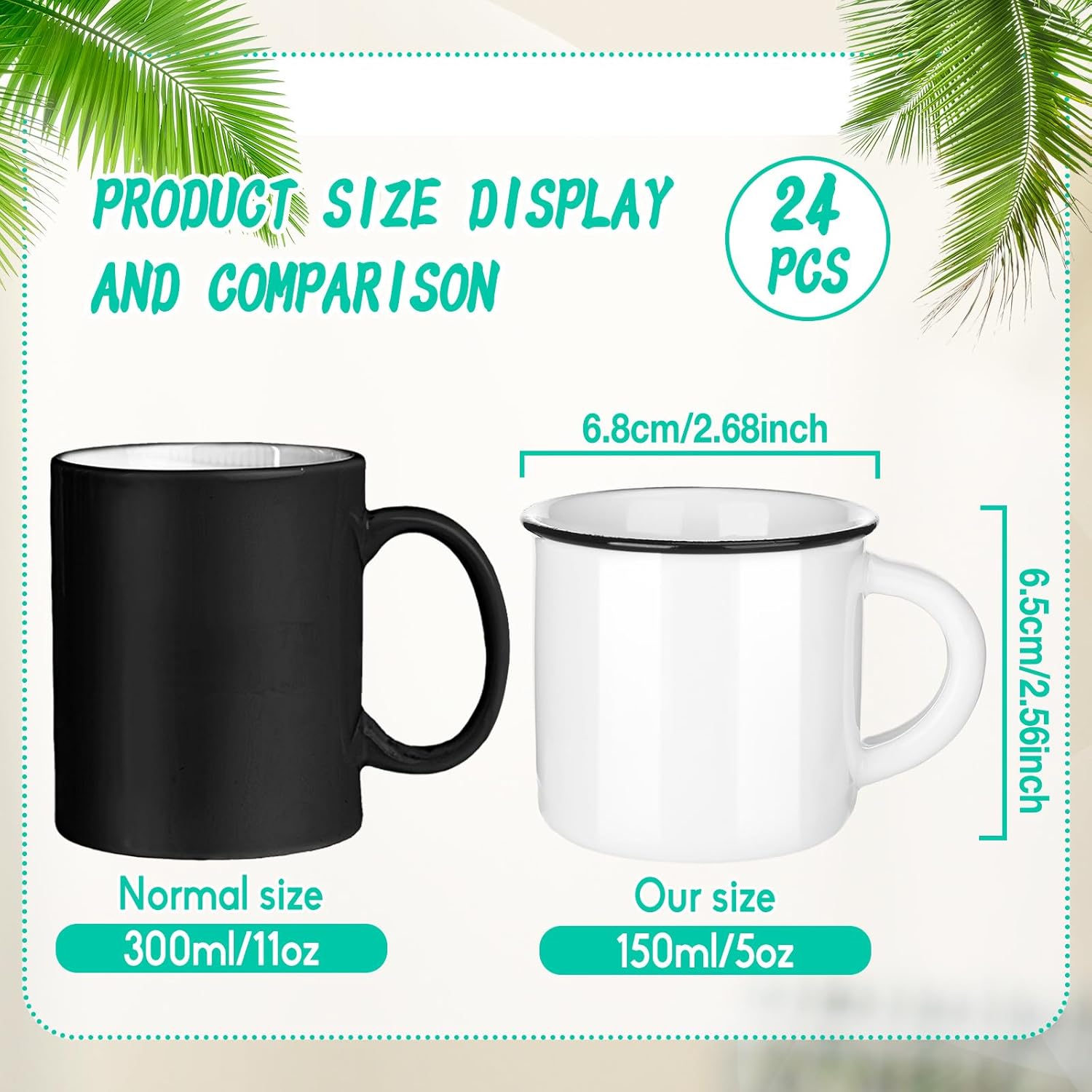 Uiifan 24 tazas de café blancas de cerámica a granel para el hogar, viajes, pequeñas tazas de camping portátiles, tazas vintage de espresso con asa,