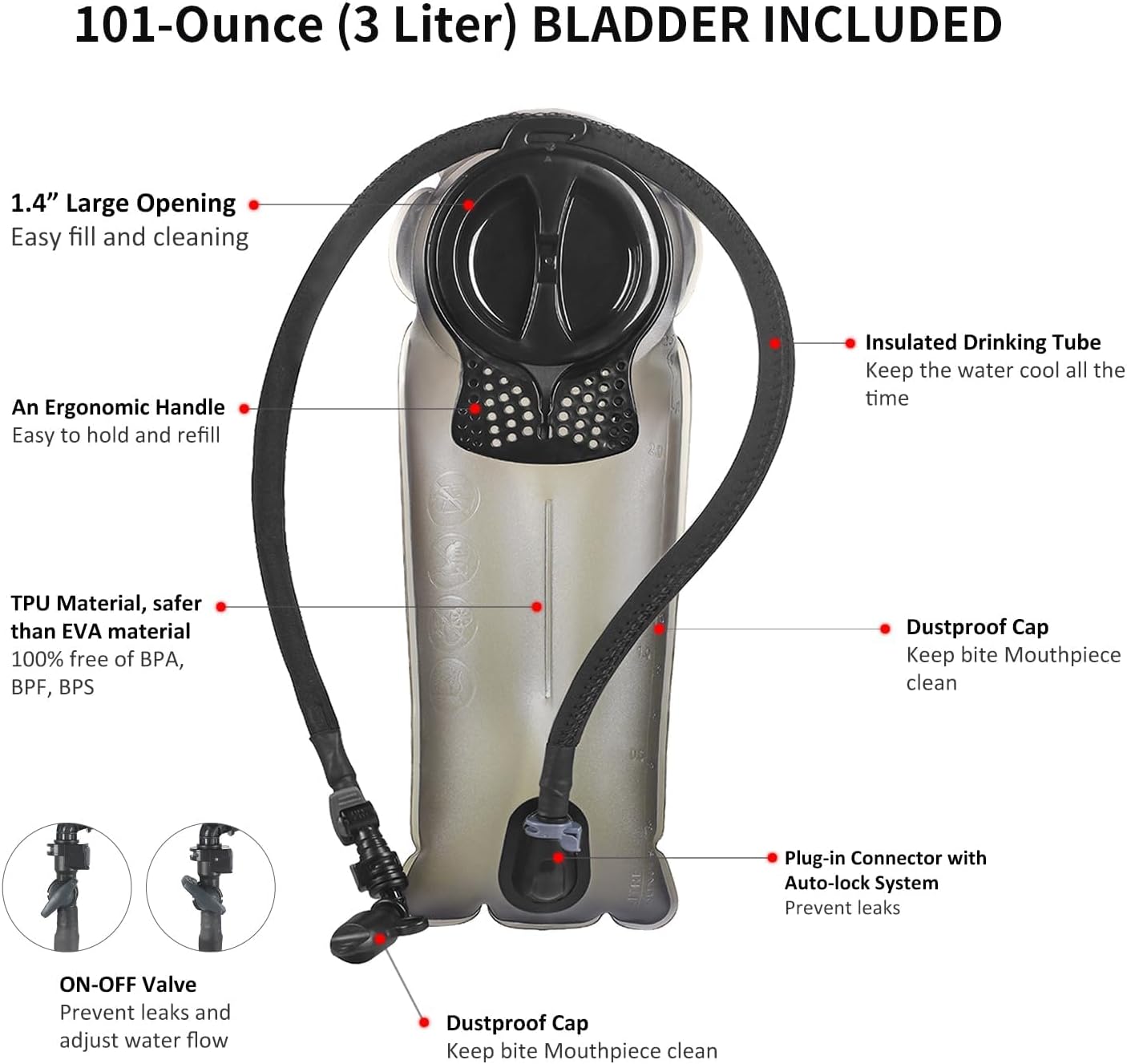 Unigear Mochila táctica de hidratación 1050D con bolsa de agua de 3 L, paquete de aislamiento térmico que mantiene el líquido fresco hasta 4 horas